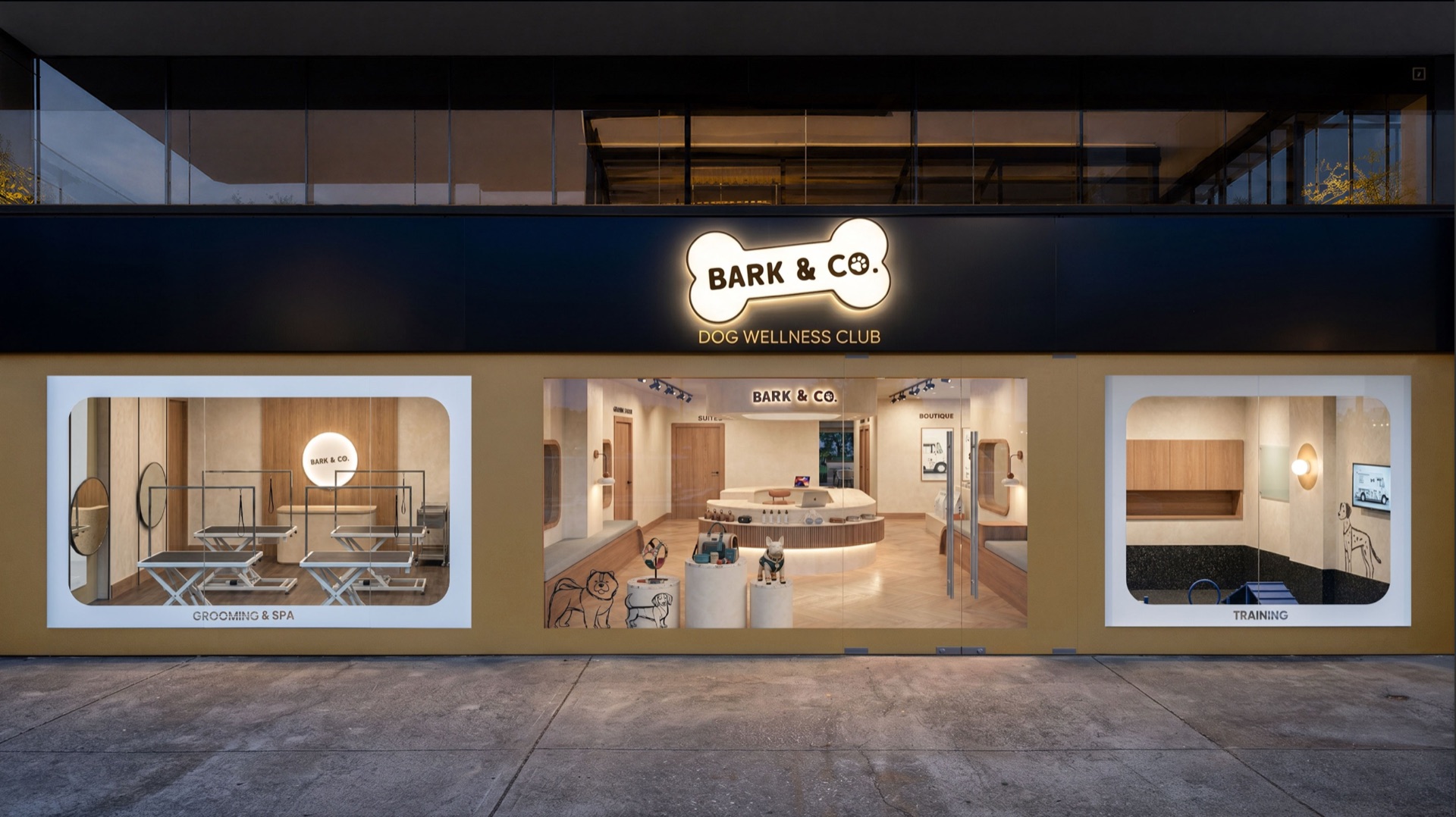 Fachada de Bark & Co. en Calzada del Valle